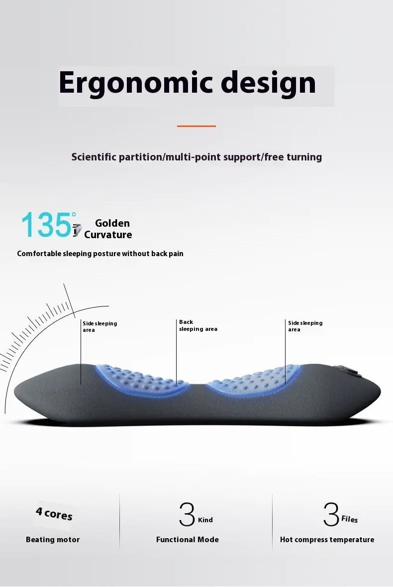 Lumbar Support Pillow with Heating & Massage