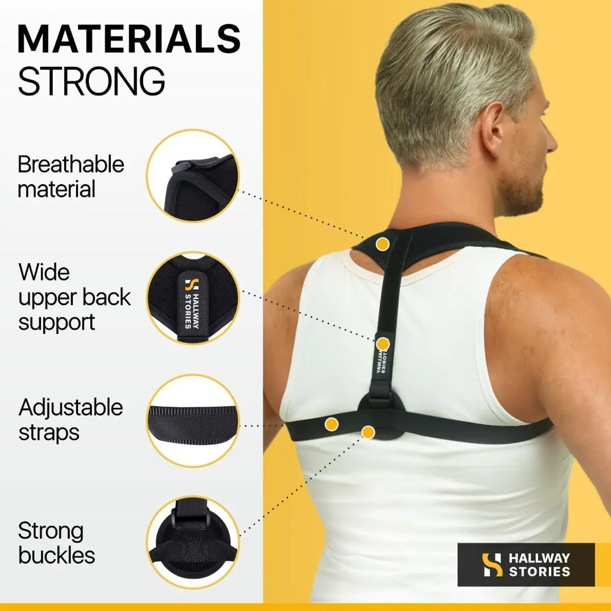 Adjustable Back Posture Corrector Brace - Pain Relief Support for Men & Women