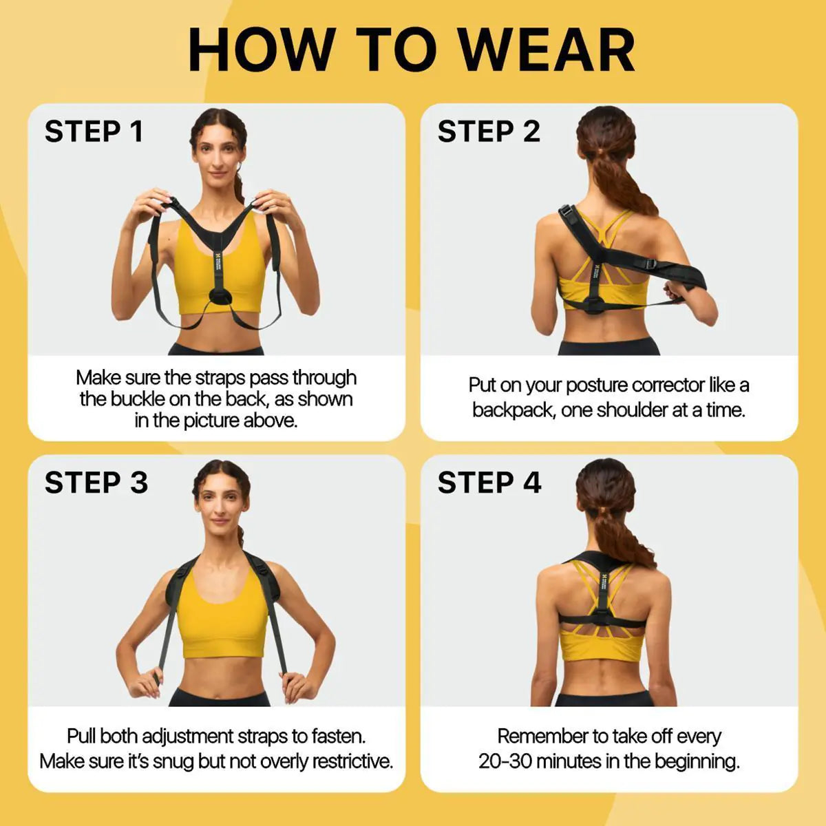 Adjustable Back Posture Corrector Brace - Pain Relief Support for Men & Women